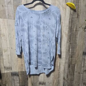 Van Winkle & Co Blue All Over Print Modal Blend Tunic Top